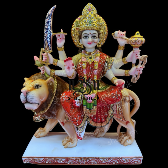 Superior Quality Marble Durga Mata Murti  UK - 18 inch