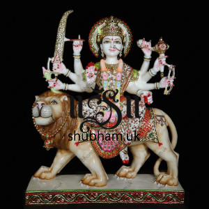 Magnificent Ambe Durga Maa Murti with Lion - 24 inch