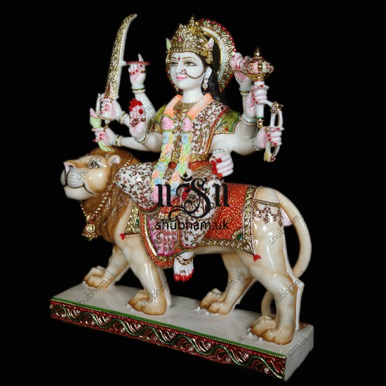 Magnificent Ambe Durga Maa Murti with Lion - 24 inch