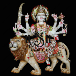 Magnificent Ambe Durga Maa Murti with Lion - 24 inch