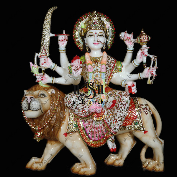 Magnificent Ambe Durga Maa Murti with Lion - 24 inch
