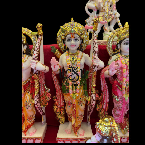 Buy Pure White Marble Ram Darbar Statue UK - 18 inch