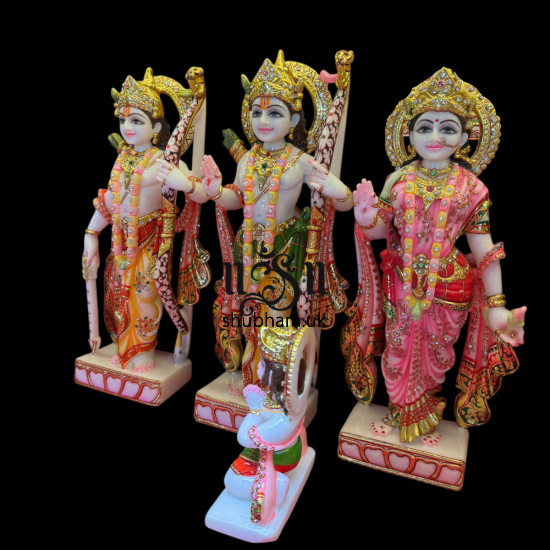 Buy Pure White Marble Ram Darbar Statue UK - 18 inch