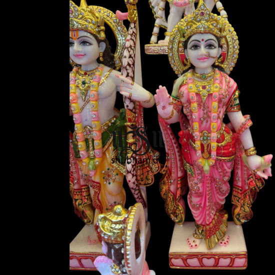 Buy Pure White Marble Ram Darbar Statue UK - 18 inch