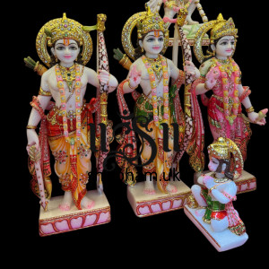 Buy Pure White Marble Ram Darbar Statue UK - 18 inch