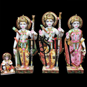 Buy Pure White Marble Ram Darbar Statue UK - 18 inch