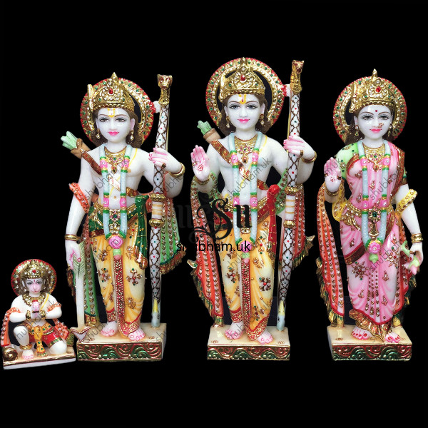 Buy Pure White Marble Ram Darbar Statue UK - 18 inch