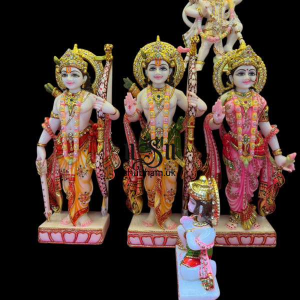 Buy Pure White Marble Ram Darbar Statue UK - 18 inch