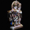 Radha Krishna Murti From Pure White Marble Stone - 18 inch