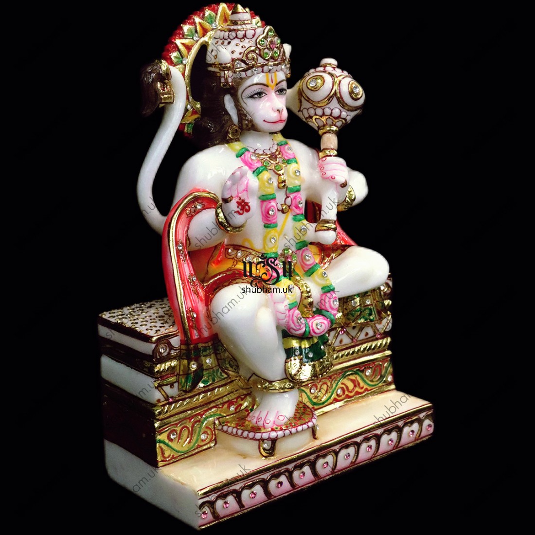 God Hanuman Ji Marble Murti from Pure White Marble
