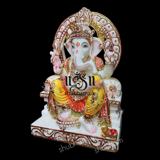 Hand Crafted Beautiful Marble Ganesh Ji Moorti - 15 inch