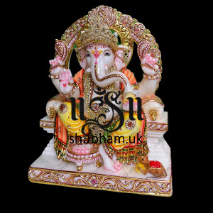 Hand Crafted Beautiful Marble Ganesh Ji Moorti - 15 inch Hand Crafted Beautiful Marble Ganesh Ji Moorti - 15 inch