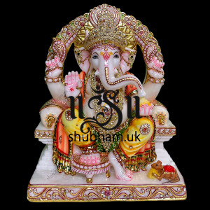 Hand Crafted Beautiful Marble Ganesh Ji Moorti - 15 inch