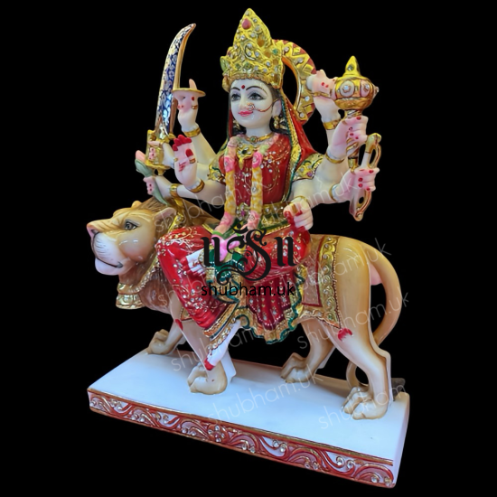 Beautiful Marble Murti Durga Mata - 18 inch