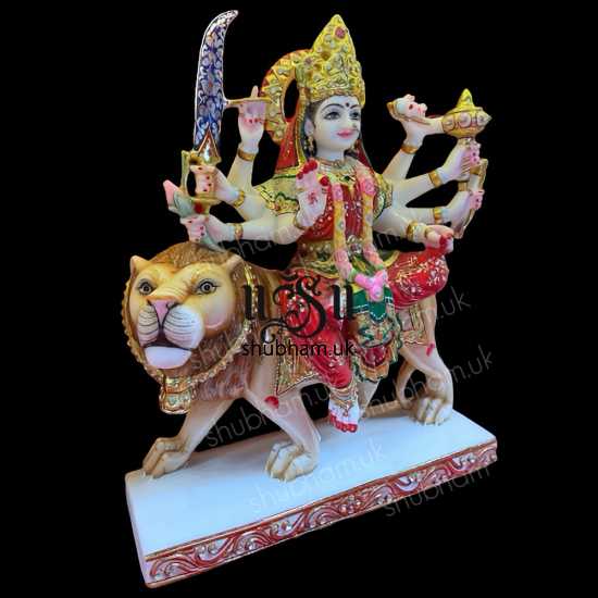 Beautiful Marble Murti Durga Mata - 18 inch