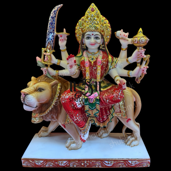 Beautiful Marble Murti Durga Mata - 18 inch