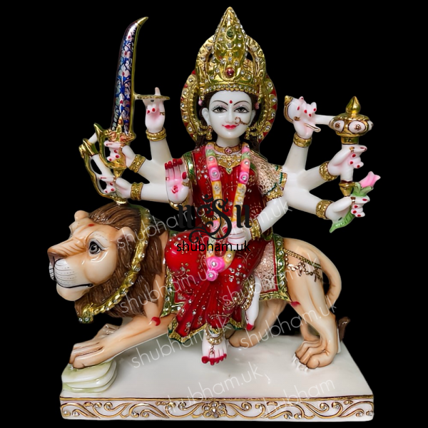 Beautiful Marble Murti Durga Mata - 18 inch